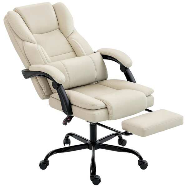 Sedia da ufficio HOMCOM, sedia da scrivania ergonomica con schienale regolabile