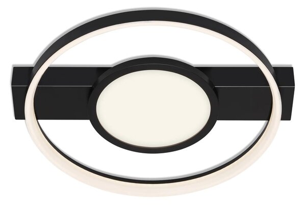 Plafoniera LED, metallo, nero, dimmer a gradini, L 43,5 cm