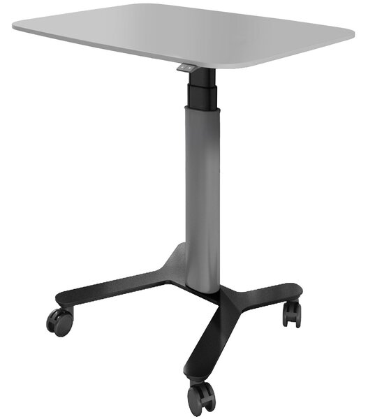 ESMART EAX-131 BG 90 x 60 cm Grigio chiaro Scrivania ergonomica sit-stand Regolabile elettricamente in altezza in modo continuo da 65 a 130 cm Scrivania mobile con rotelle
