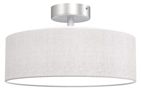 Briloner Lampada da soffitto in tessuto E27 lampada a paralume tondo bianco