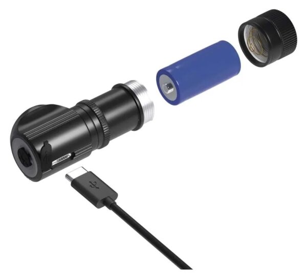 Lampada frontale ricaricabile a LED dimmerabile / 800 mAh, 3,7 V