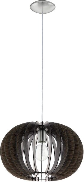 Lampada a sospensione in legno marrone scuro argento LED adatto Ø 50cm altezza 150cm