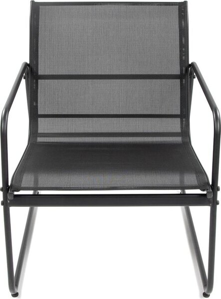 Set di mobili da balcone "Mali", acciaio, nero, per 2 persone