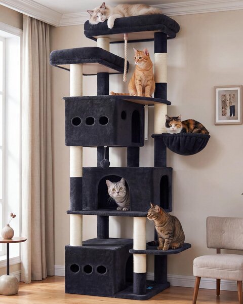 Albero per gatti XXL, alto 182 cm, con diverse piattaforme