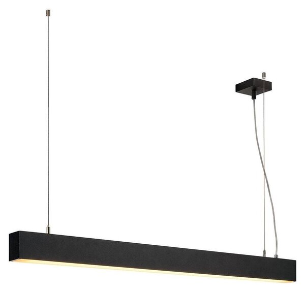 Lampada a sospensione SLV Glenos 1M, colore nero, temperatura di colore 3000K, forma allungata