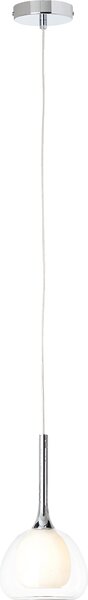 Lampada a sospensione, accorciabile, altezza 126 cm, Ø 16 cm, E14, max. 40 W, metallo/vetro