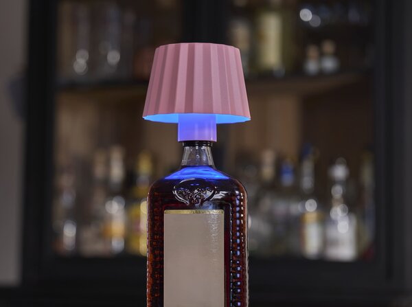 Northpoint 3in1 LED lampada da tavolo lampada a bottiglia alta max. 45 cm con batteria da 3000mAh 200lm bianco caldo e RGB dimmerabile all'infinito per interni ed esterni rosa plissettato