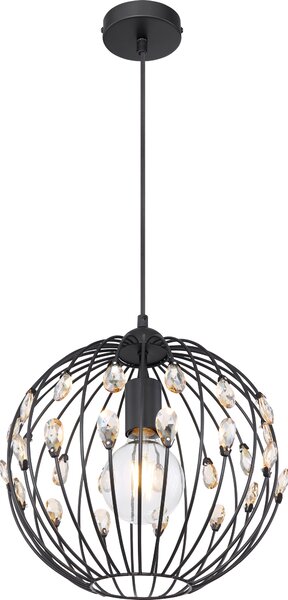 Globo Lighting lampada a sospensione in metallo nero opaco, 1x E27
