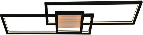 Lindby Plafoniera LED Emiljan, nera, metallo, dimmerabile