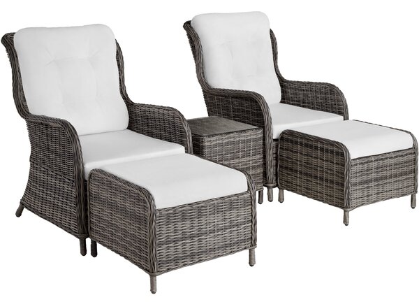 Set di sedute in alluminio e rattan Benissa di tectake® per 2-4 persone