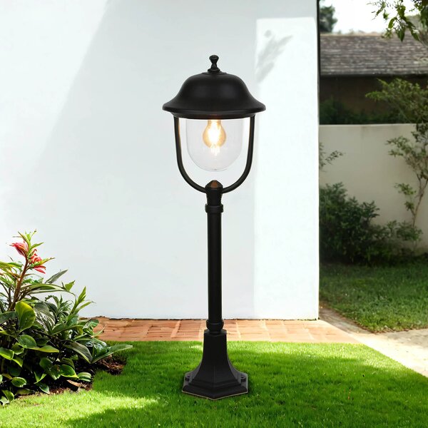 Luce da sentiero nera 87 cm IP43 resistente alle intemperie alluminio rustico E27 lampada da esterno giardino terrazza
