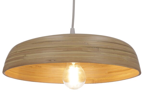 Lampada da soffitto di design / lampada da soffitto, realizzata a mano a Bali in bambù - modello Bambusa 7, bianco crema, 8*35*35 cm, lampade a sospensione in materiali naturali