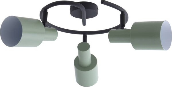 Faretto da soffitto Lindby Ovelia, verde/nero, 3 luci, E27