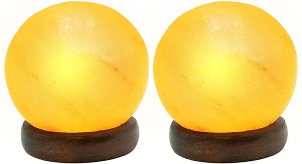 Set di 2 lampade da tavolo a LED, realizzate in cristallo di legno, altezza 10,2 cm