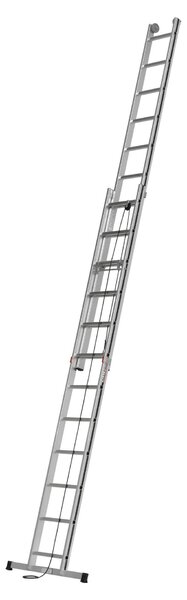 Scala a corda in due parti, alluminio, lunghezza massima della scala 5.660 mm, larghezza interna 300 mm, max. 20 pioli, 15 kg, portata 150 kg, traversa, Hymer