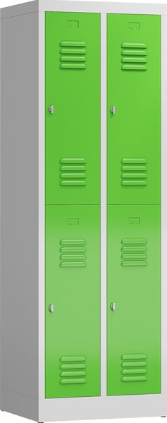 Armadio Armadio 4 scomparti Armadio per vestiti 1800 x 600 x 500 mm grigio chiaro/giallo verde X-520225