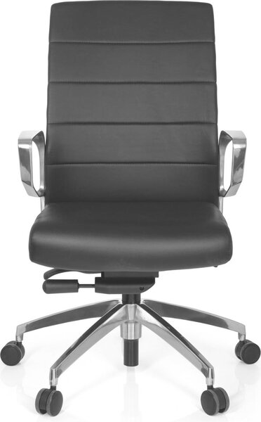 Hjh OFFICE sedia da ufficio professionale PROVIDER sedia da scrivania ergonomica con braccioli in ecopelle nera sedia girevole per ufficio, casa