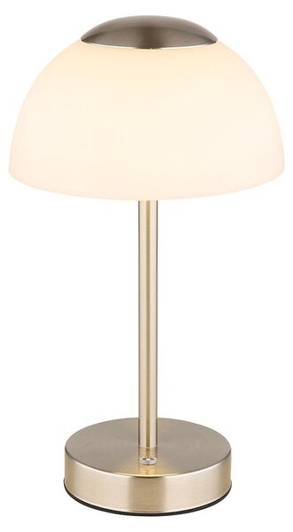 Lampada da tavolo a LED, vetro opalino, touch dimmer, CCT, batteria ricaricabile, H 28 cm