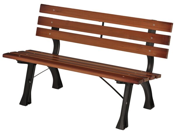 Panca da giardino Outsunny, modello a 2 posti, panchina da esterno con schienale, ideale per caffè