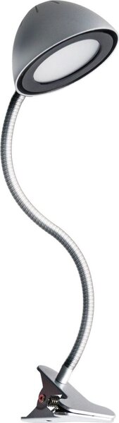 Lampada da tavolo a LED braccio flessibile in acciaio inox altezza 60 cm lampada a morsetto in argento bianco neutro 4100 K 248 lm