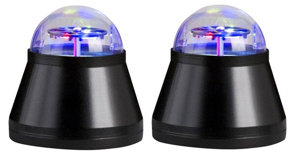 Set di 2 lampade da tavolo a LED, illuminazione decorativa, colore nero, design multicolore, diametro 10 cm