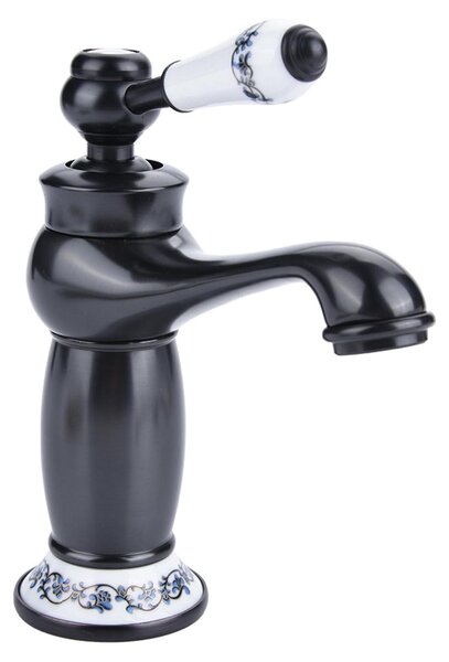 Rubinetto per lavabo con una leva e motivo floreale
