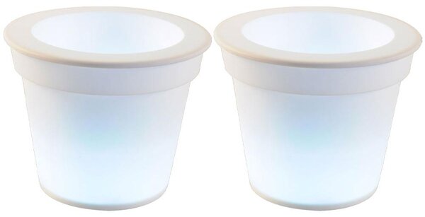 Set da 2 vasi da fiori a LED con pannello solare per l'illuminazione decorativa da esterno