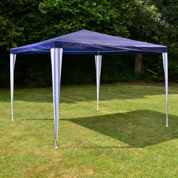Gazebo VCM | dimensioni circa 3x3 m | telone PE idrorepellente 110g / m² | tenda per feste | tenda da giardino con struttura in acciaio | tenda per festival | blu
