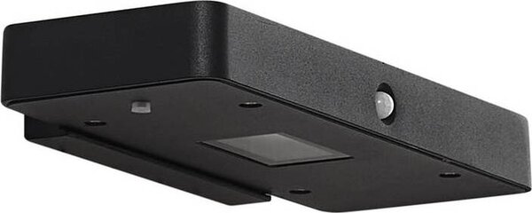 Lucande LED applique solare Tavon, angolare, nero, sensore