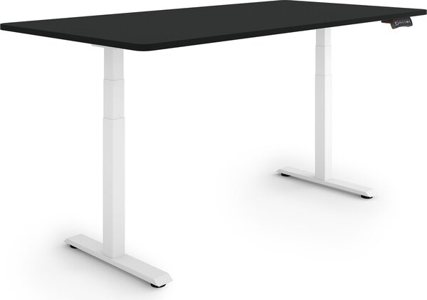 ESMART Germany EZX-132WB 160x80cm Nero Scrivania ergonomica sit-stand Regolabile elettricamente in altezza in modo continuo da 60,5 a 125,5 cm 3 memorie di attività Montaggio rapido
