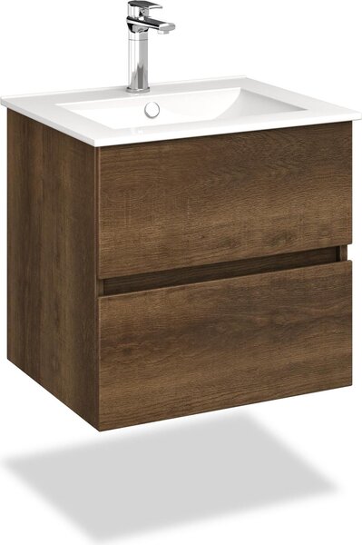 Mobili da bagno VILSTEIN | lavabo | con lavabo | sospeso | marrone scuro