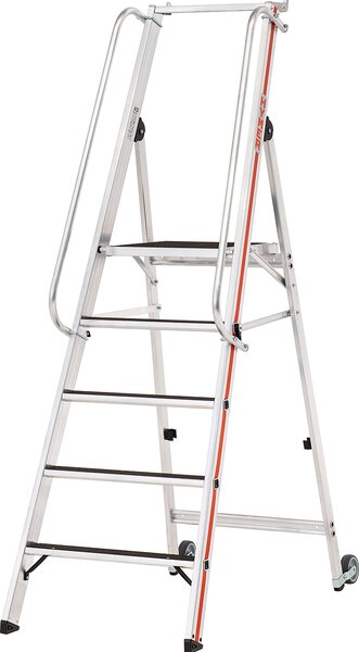 Scala a piattaforma Hymer R13 con rotelle ribaltabili e corrimano lungo, 5 gradini