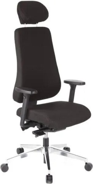 Sedia da ufficio / poltrona direzionale Pro-Tec 400 tessuto nero alluminio lucido