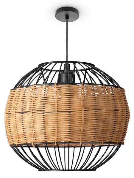Lampada a sospensione in rattan lampada da tavolo per soggiorno lampada a gabbia boho lampada da comodino in metallo