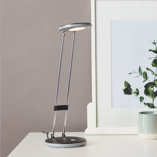 BRILLANTE lampada da tavolo a LED Venezia | semplice lampada da ufficio | plastica/metallo | nero | testa orientabile | regolabile in altezza