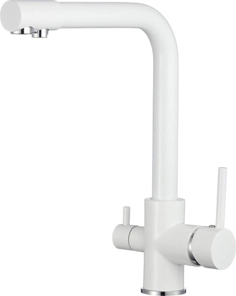 Rubinetto da cucina BieTal® BT-301 bocca a L a 3 vie Miscelatore da cucina bianco