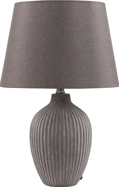 BELIANI Lampada da tavolo in Vetroceramica marrone 52 cm paralume in tessuto lampada da salotto in stile retrò