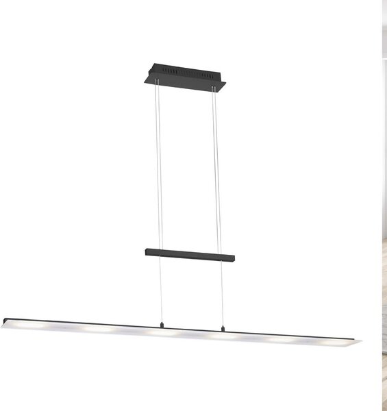 Selltec LED lampada a sospensione NELE 130 cm regolabile in altezza, CCT, dimmerabile, interruttore a sensore antracite Soggiorno, sala da pranzo, cucina 15880055, 15880013