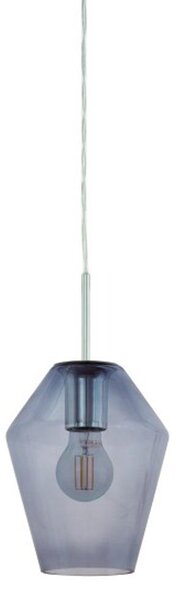 Lampada a sospensione Murmillo cromo, vetro fumè