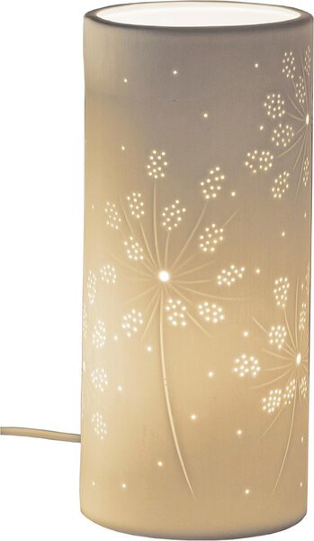 Formano Bollweg Lampada Lampada da tavolo Allium bianca in porcellana con decorazioni traforate Lampada decorativa 11x24cm