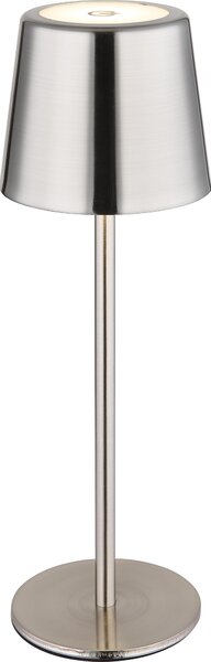Lampada da tavolo a LED, argento, touch dimmer, batteria ricaricabile, USB, H 28 cm