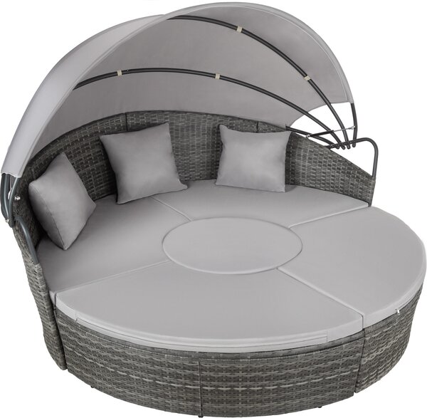 Tectake® Isola solare in rattan Santorin resistente ai raggi UV