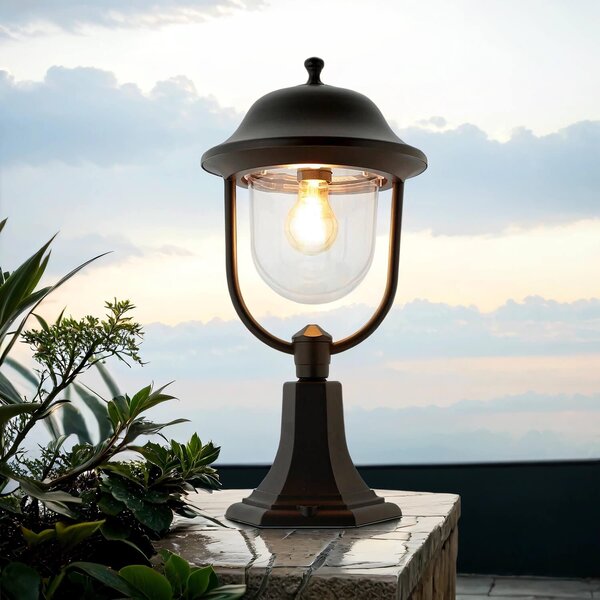 Piantana da esterno 55 cm rustica IP43 E27 nero BERLAAR luce da giardino lanterna patio