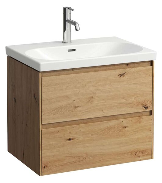 Laufen Lani - Mobiletto da lavabo, 64x44x52 cm, 2 cassetti, rovere H4035421122671