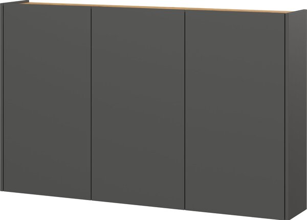 Armadio per scarpe, dimensioni 138x87x25 cm, con 3 ante e 9 ripiani, colore grafite/noce