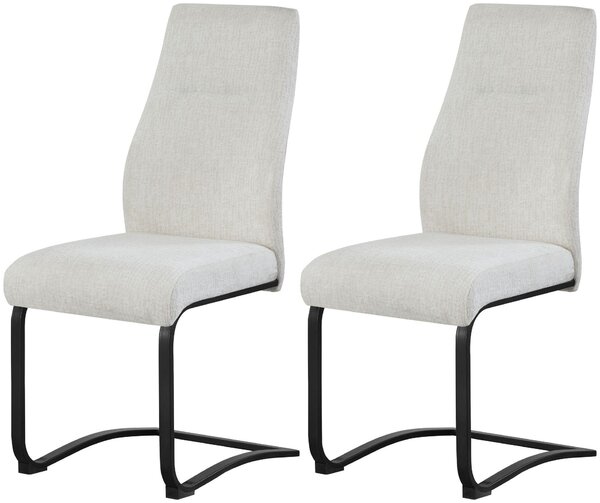 Xonox.home Set di 2 sedie Swing in tessuto Tina crema (L/A/D): 43 x 98 x 59 cm