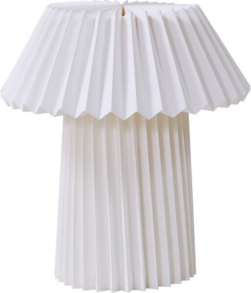 Lampada da tavolo Lindby Magali, bianco, carta, Ø 34 cm, E14