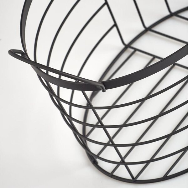 Cestino in metallo, nero, 35 x 23,5 x 23 cm, ZELLER