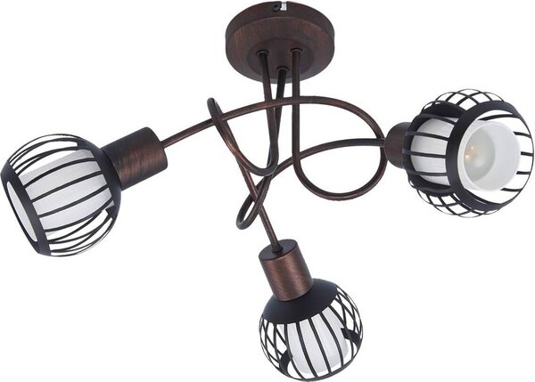 Plafoniera Lindby Solm, ruggine, ferro, 3 luci