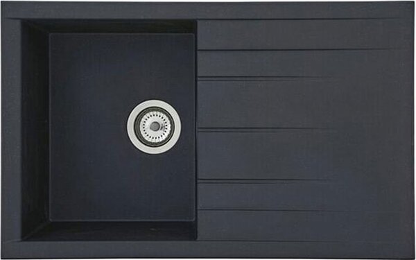 Lavello Cucina Lavello da incasso Lavello Granit Mineralite 80 x 50 Nero Respekta Houston
